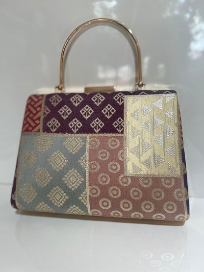 Patch work Brocade Clutch