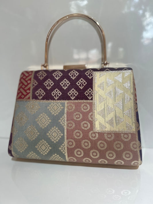 Patch work Brocade Clutch