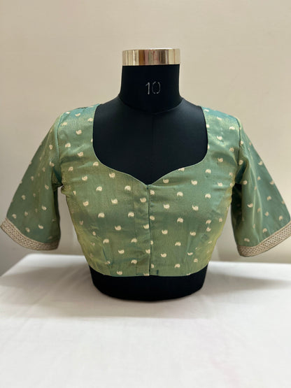 Pista green silk blouse
