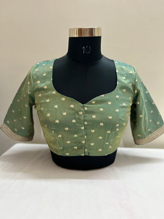 Pista green silk blouse