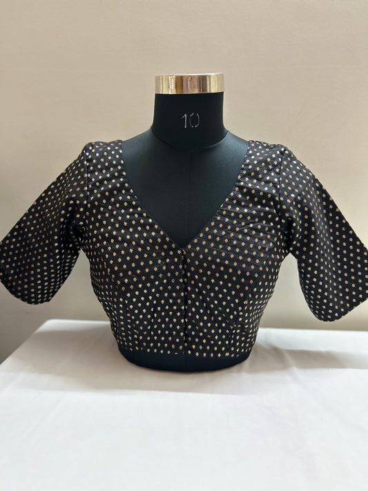 Black Brocade Blouse