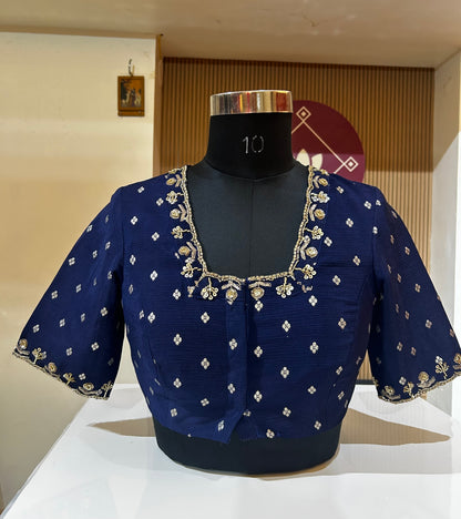 Navy Blue Designer  Blouse