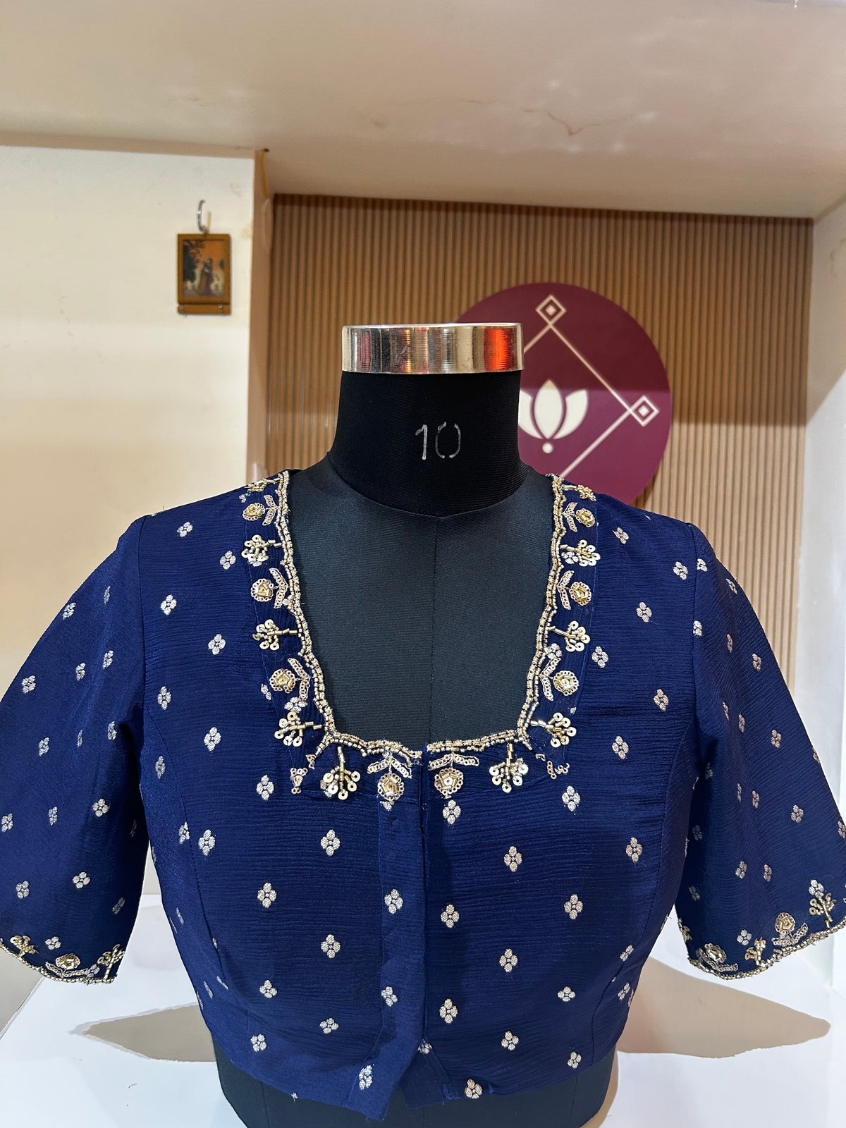 Navy Blue Designer  Blouse