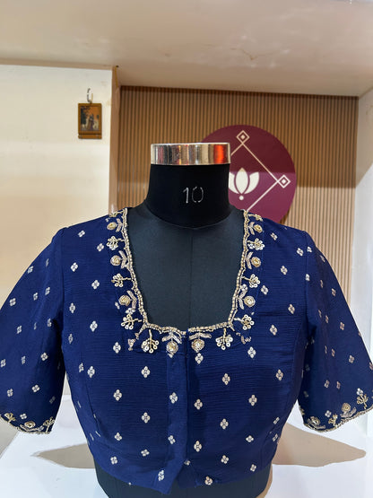 Navy Blue Designer  Blouse