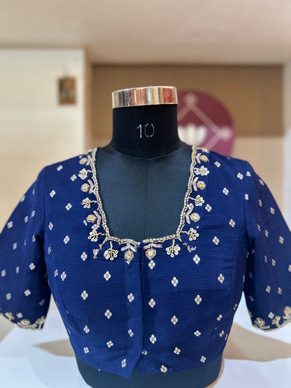 Navy Blue Designer  Blouse