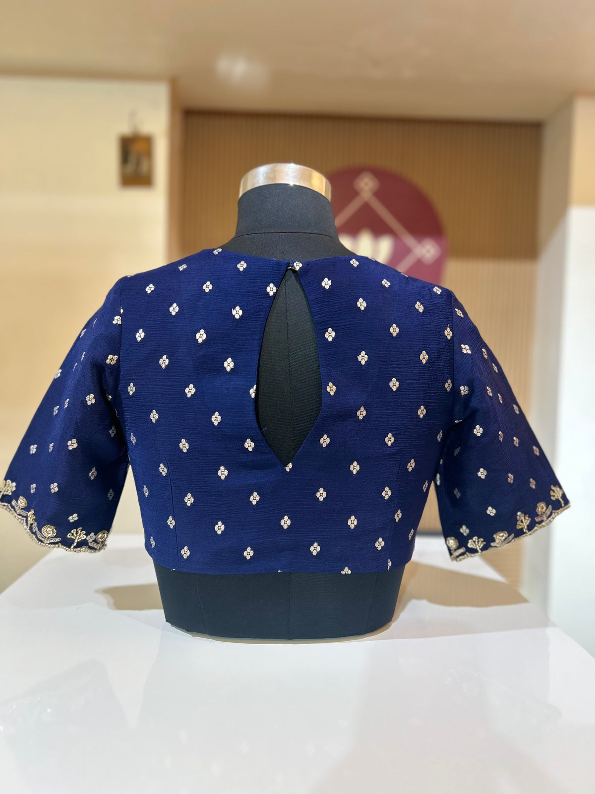 Navy Blue Designer  Blouse