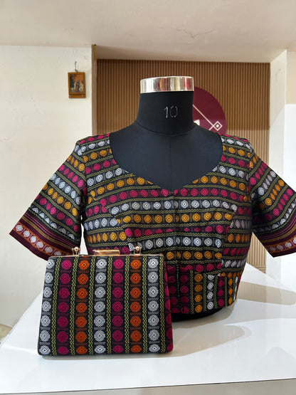 Matching Ilkal Clutch and Blouse