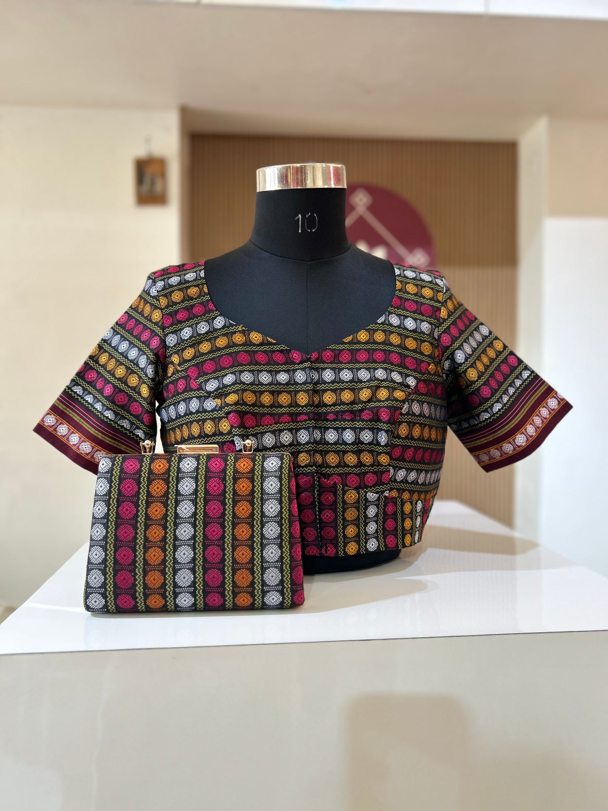 Matching Ilkal Clutch and Blouse