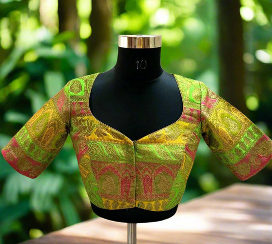 Multicolor Brocade Readymade Blouse-Alankrutha