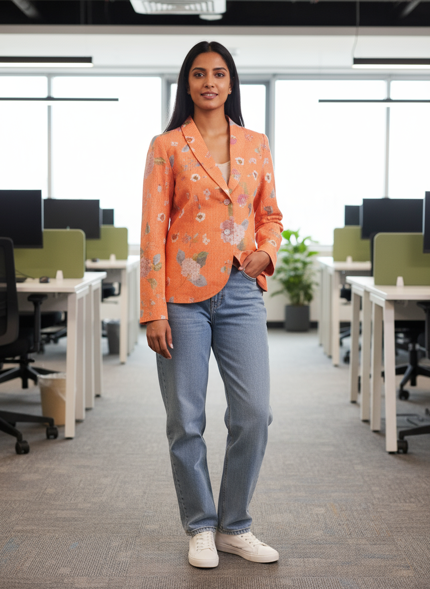 cotton women blazer-Alankrutha