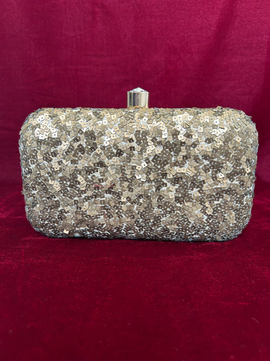 Sequins Hand embroidered clutch-Alankrutha