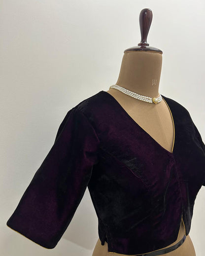 Purple Micro velvet Blouse - Can be made on Pre order