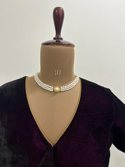 Purple Micro velvet Blouse - Can be made on Pre order