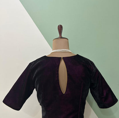 Purple Micro velvet Blouse - Can be made on Pre order