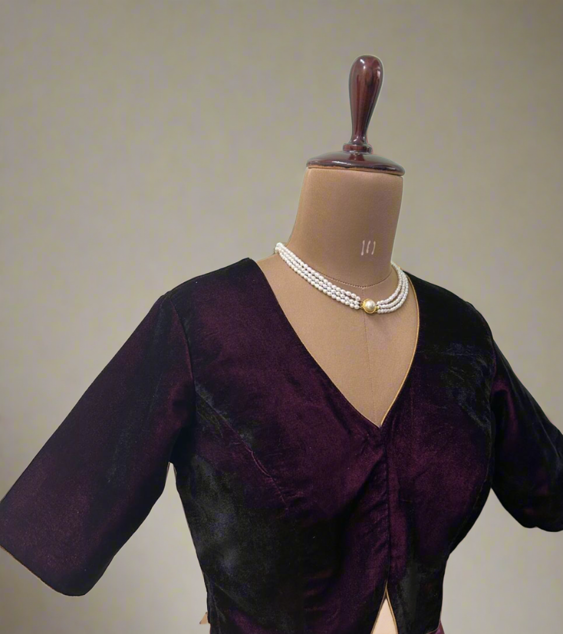 Purple Micro velvet Blouse - Can be made on Pre order