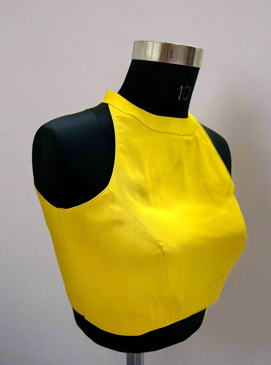 yellow halter neck blouse-Alankrutha