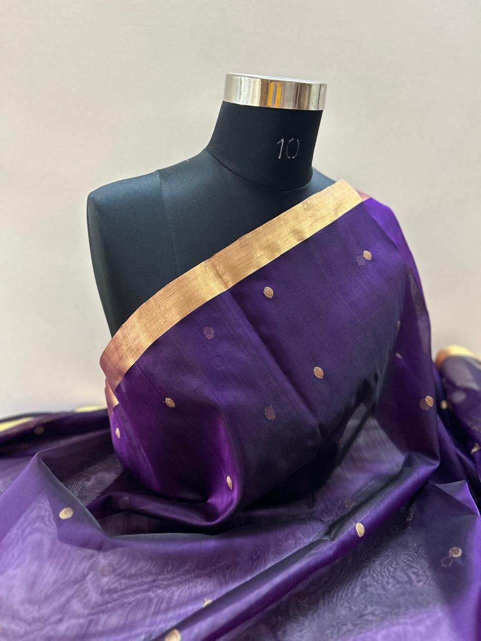 Purple Chanderi silk saree