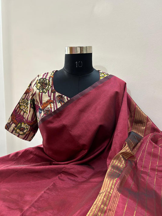 Red Mangalagiri silk Saree