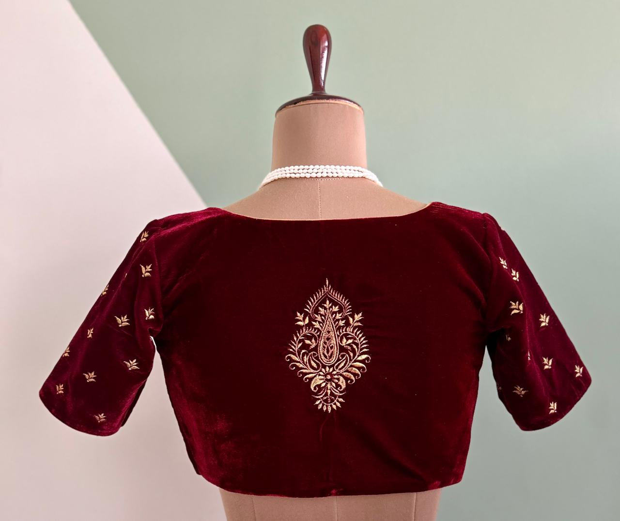 Readymade velvet blouse for sale-Alankrutha