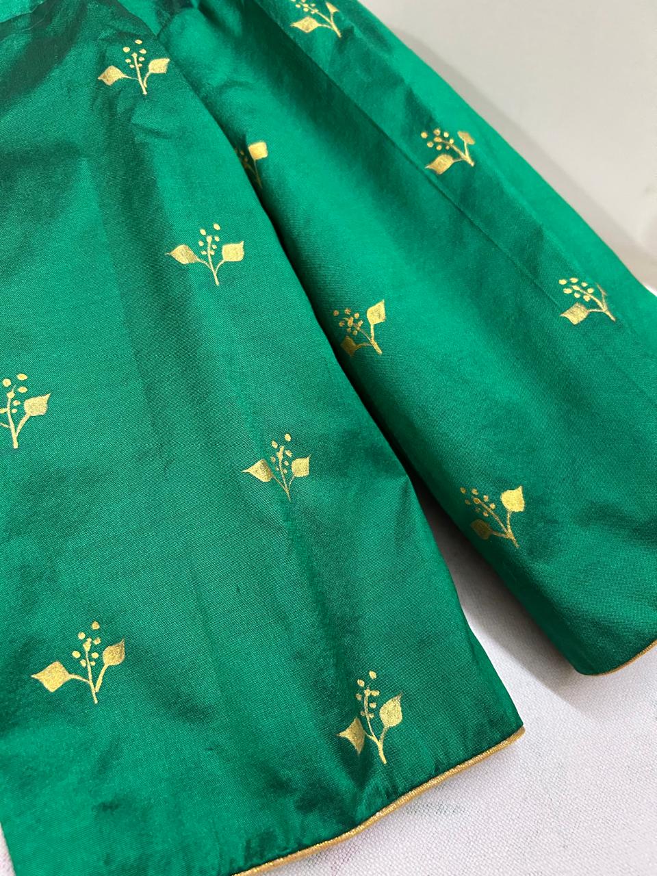 Green Silk Hand Painted Blouse