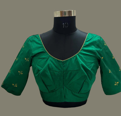 Green Silk Hand Painted Blouse