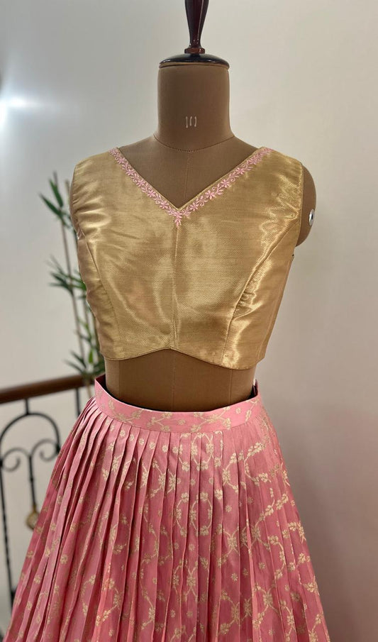 Pink Banaras Lehenga - Made on Pre Order