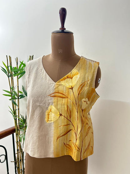 Cotton linen Western top - Alankrutha
