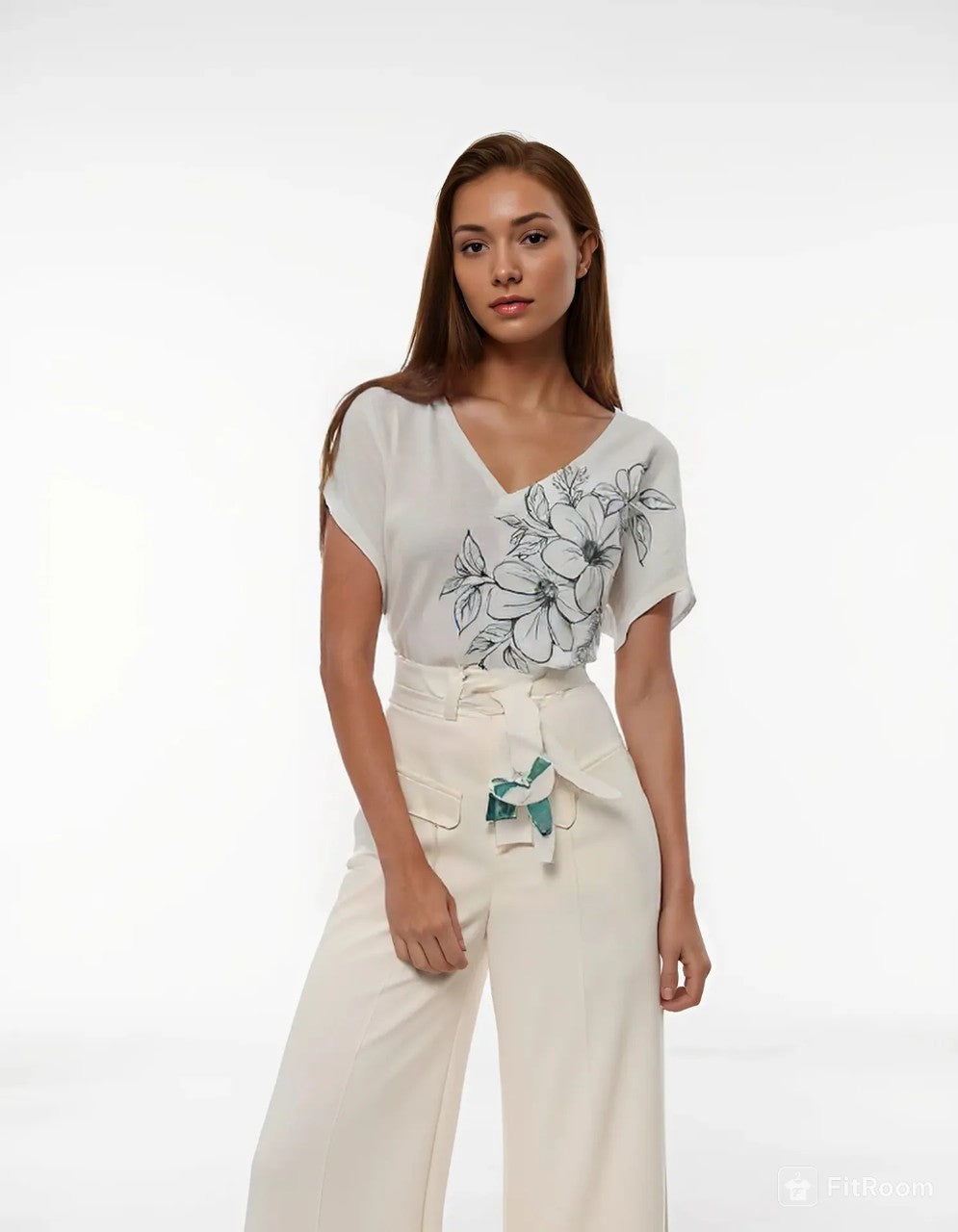 Hand paint Linen top-Alankrutha