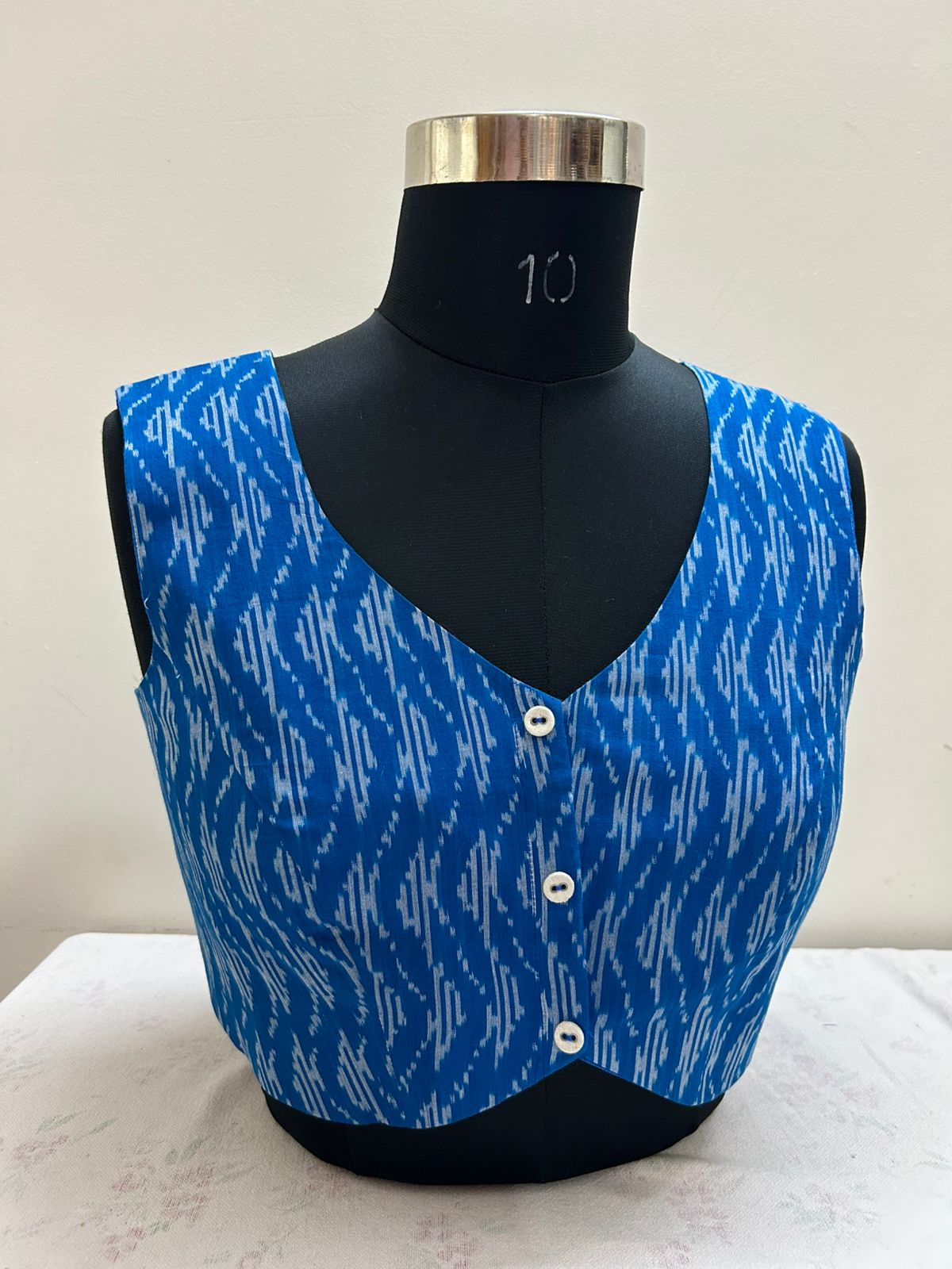 blue ikkat blouse - Alankrutha