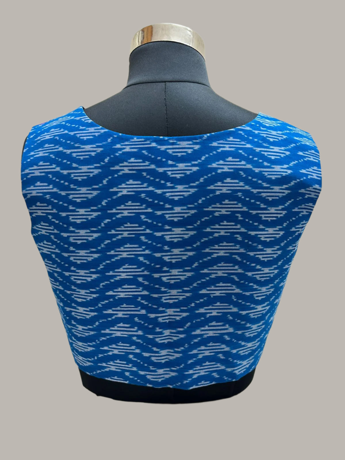 Light Blue Ikkat Crop top/Blouse