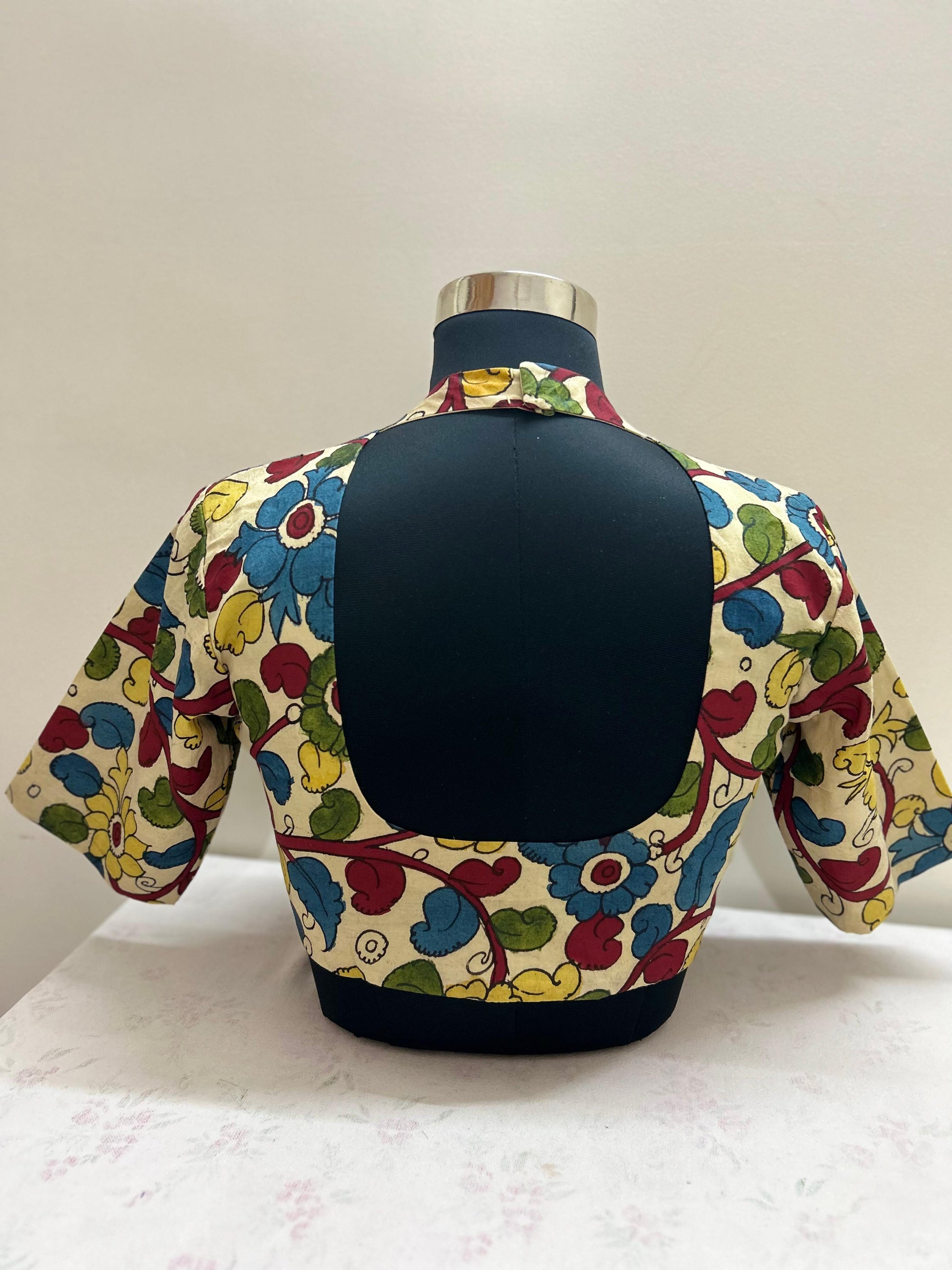 Pen Kalamkari Readymade blouse-Alankrutha