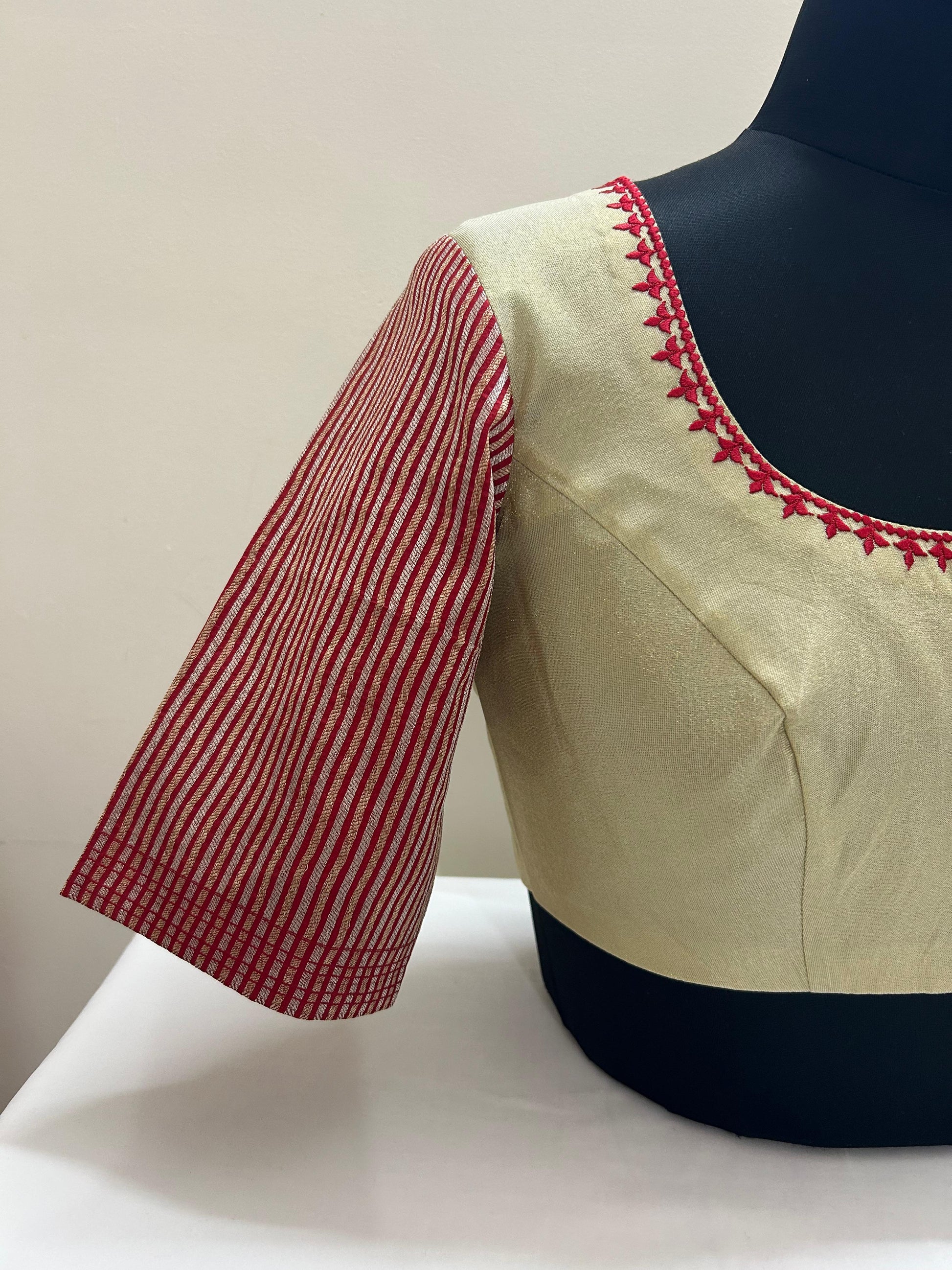 red and gold blouse-Alankrutha