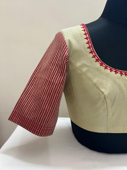 red and gold blouse-Alankrutha