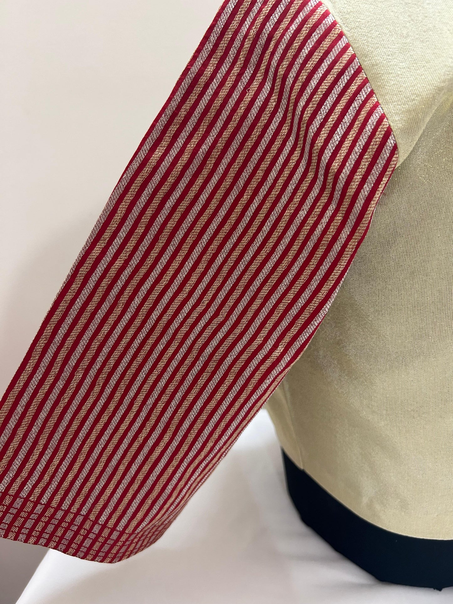 Red Brocade and Gold tissue blouse