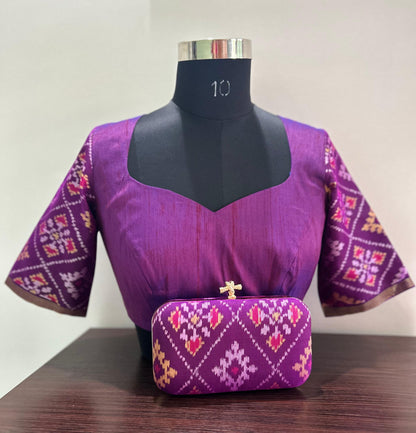 Purple Patan Patola Silk Blouse
