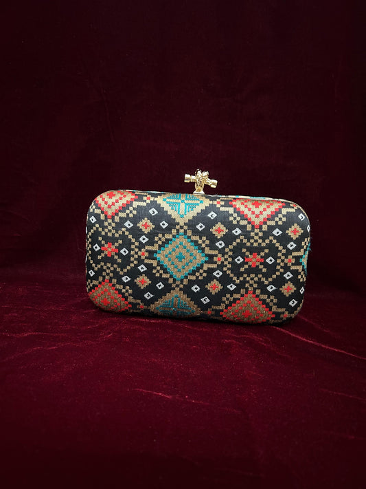 Black  Patola Clutch