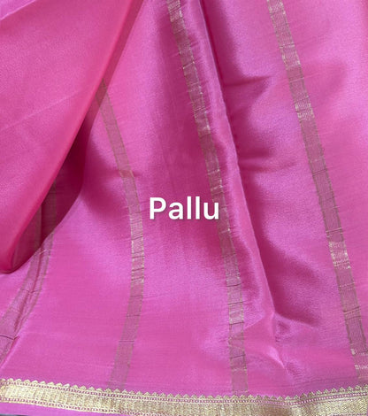 Light Pink Pure Mysuru Silk Saree