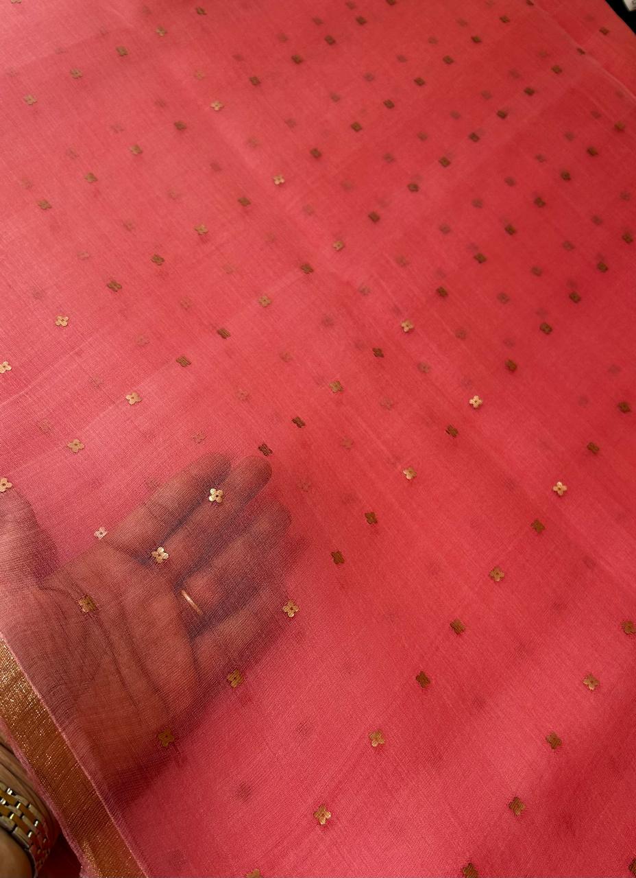 Sequins Jamdani Silk Saree