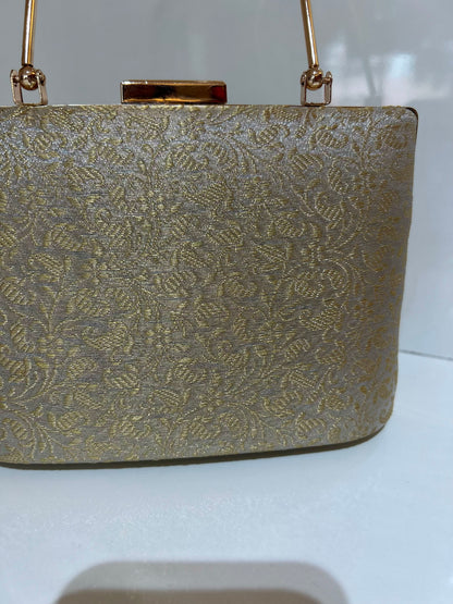 Gold Tissue Brocade Clutch