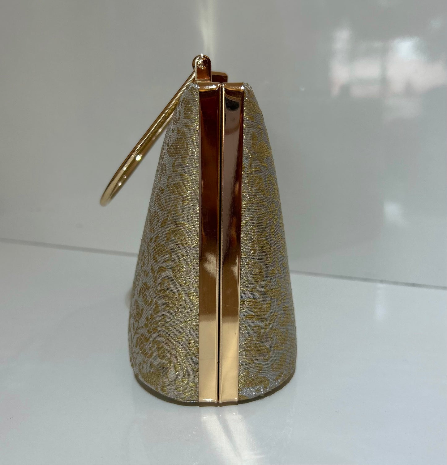 Gold Tissue Brocade Clutch