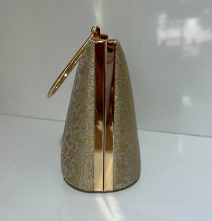Gold Tissue Brocade Clutch