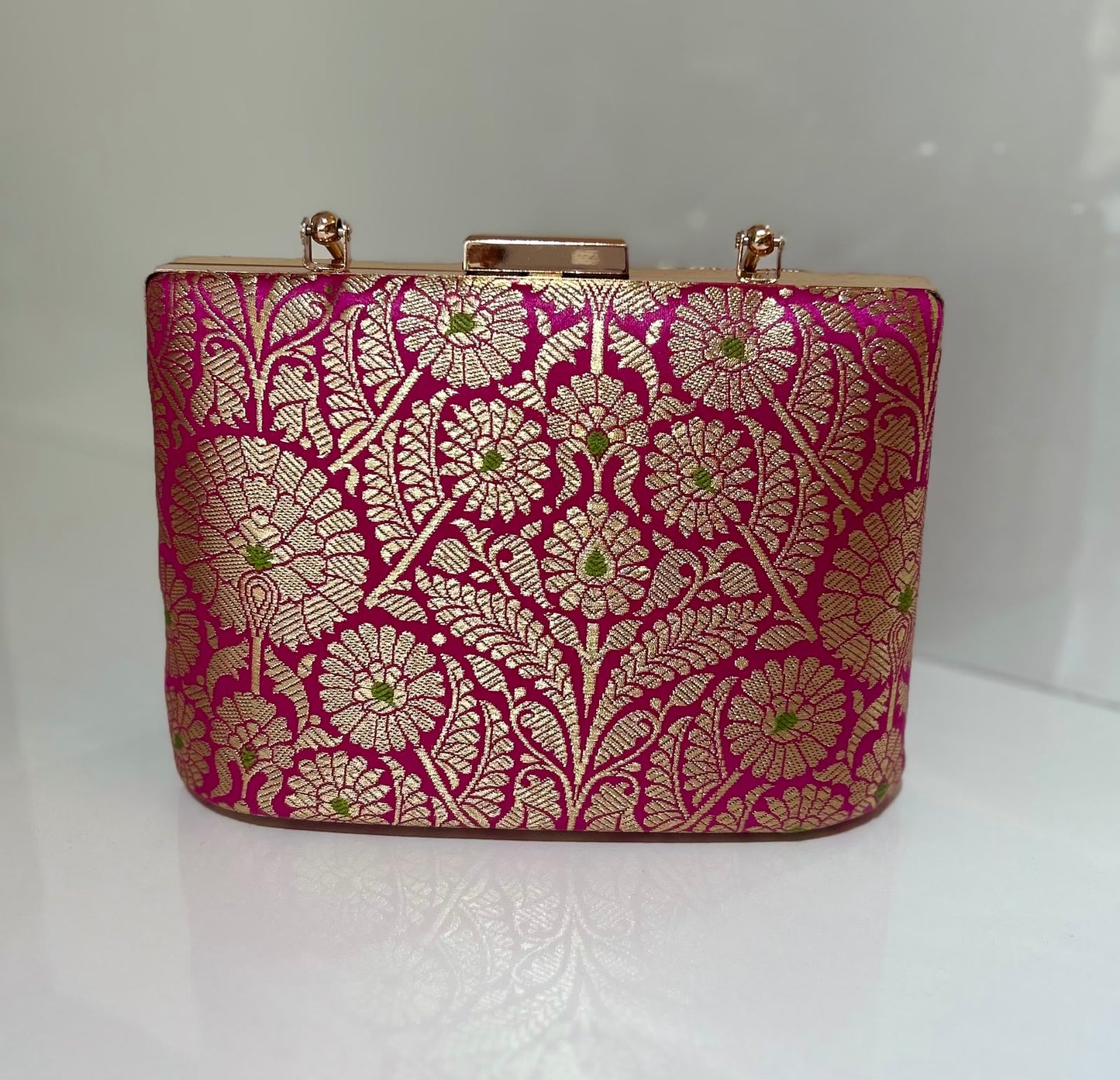Pink Banaras Clutch