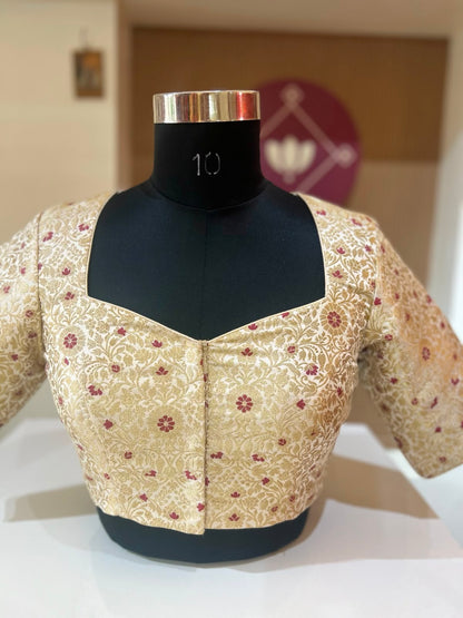 Matching Meenakari Brocade Clutch and Blouse