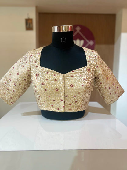 Matching Meenakari Brocade Clutch and Blouse