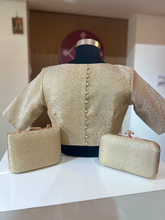 Matching Gold Tissue brocade & Clutch
