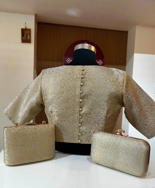Matching Gold Tissue brocade & Clutch