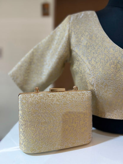 Matching Gold Tissue brocade & Clutch