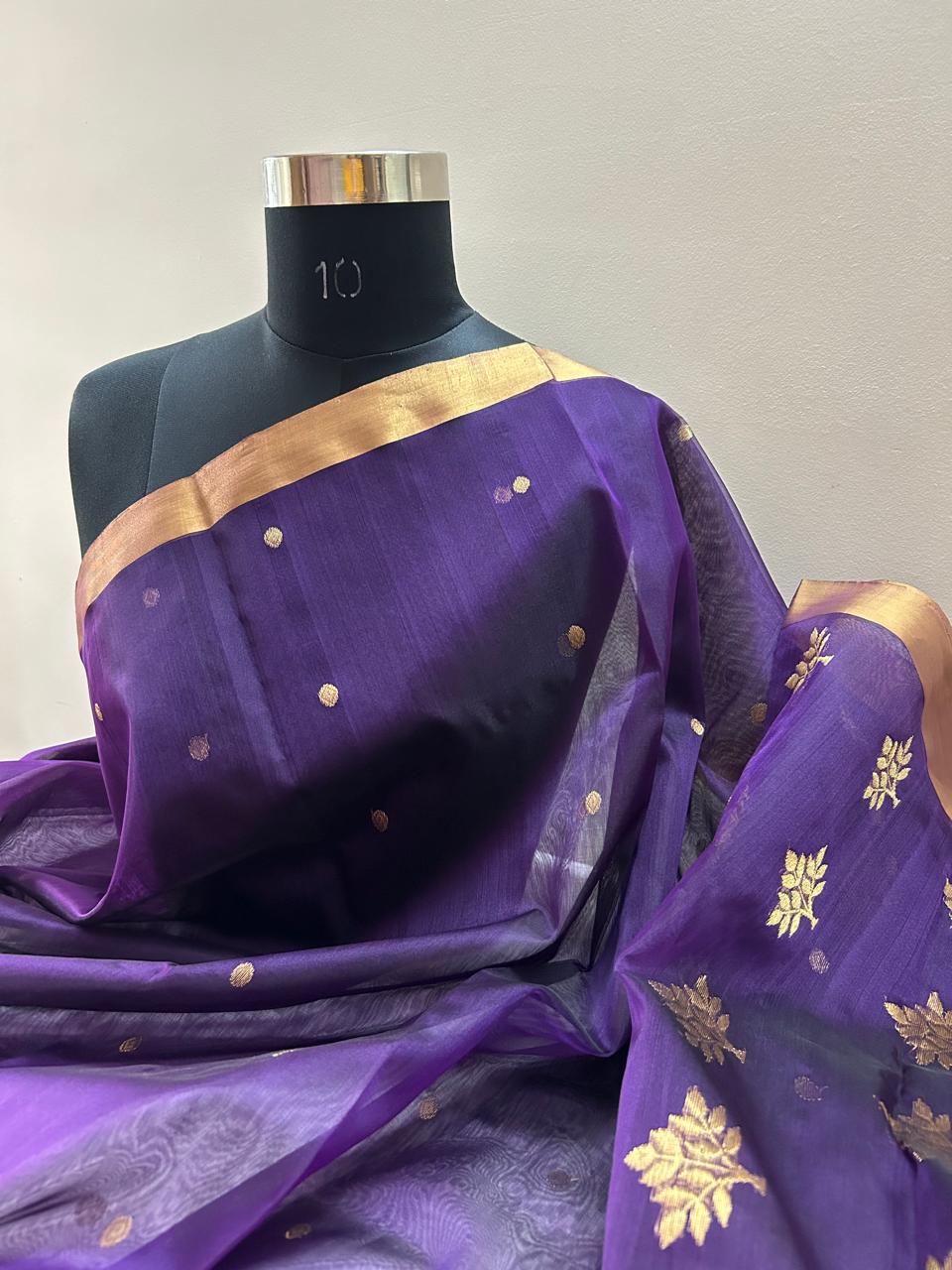 Royal Purple Chanderi Silk Saree- alankrutha