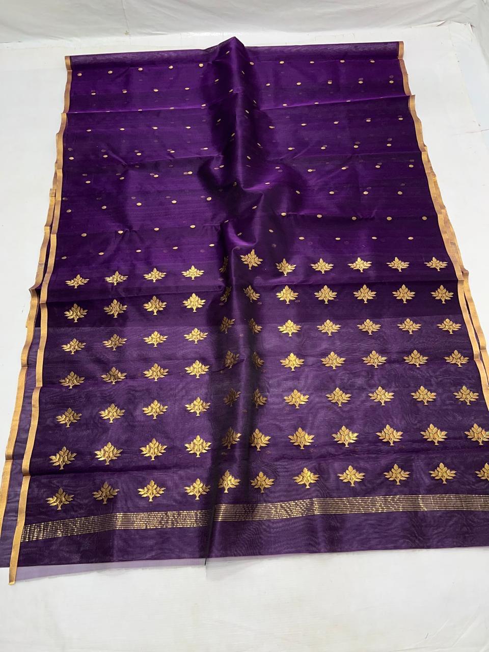 Purple Chanderi Silk Saree-Alankrutha