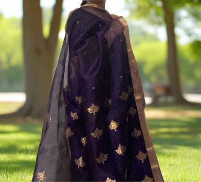 Purple Katan Silk Saree-Alankrutha